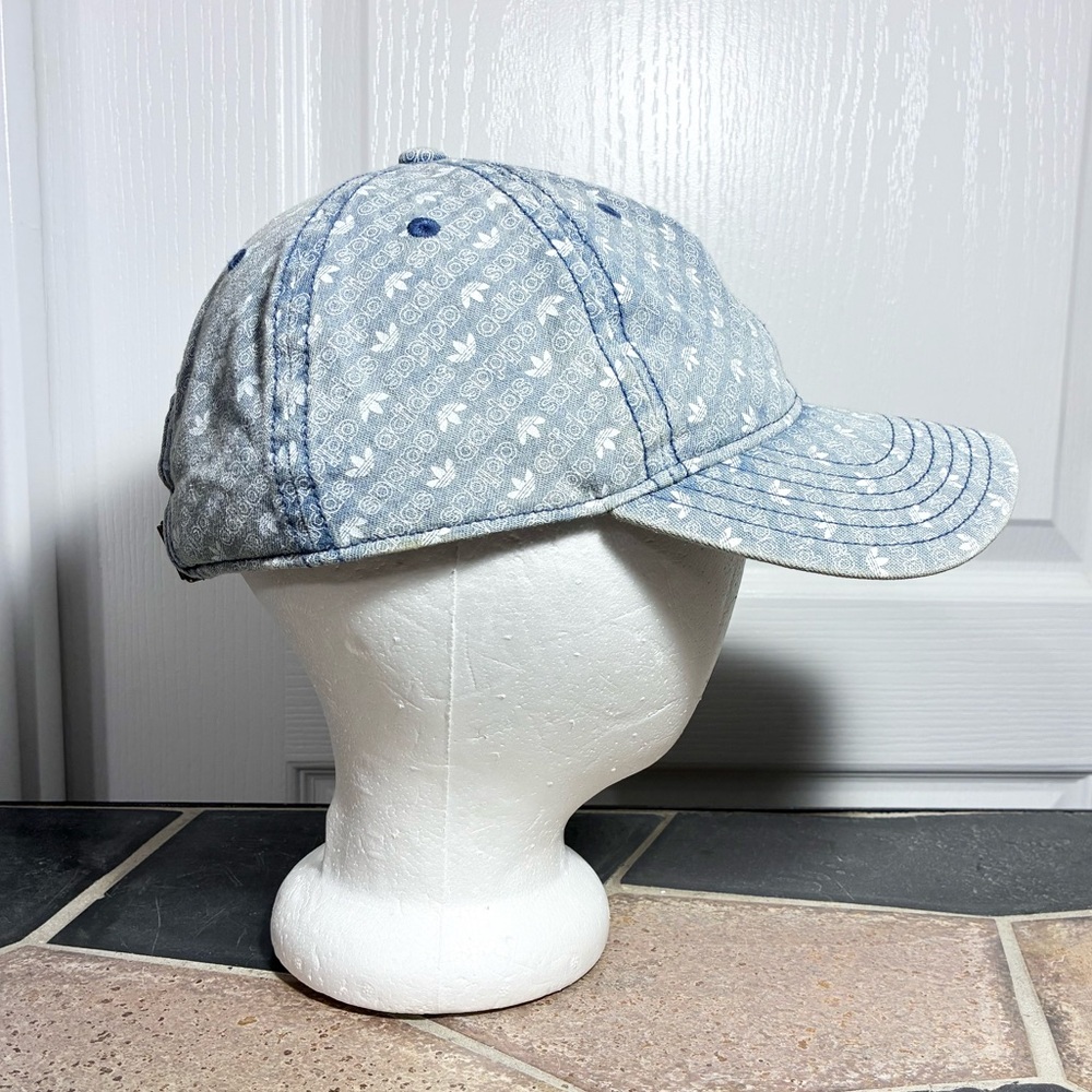 Adidas Originals Denim Trefoil Logo Strapback Hat Women’s OS